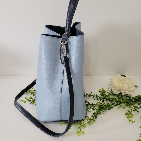 Kate Spade Eva bucket drawstrings crossbody blue tote bag New - Picture 4 of 12